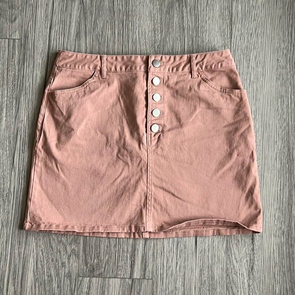 Forever 21 Pink Button Up Skirt Size M - Picture 1 of 6